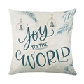 Kerst kussensloop van polyester met kerstboomprint en Joy to the World voor de bank - Joy To The World Dennenbranch Stijl (JYM348-2)