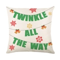 Kerst kussensloop met Twinkle-print en feestelijke gouden bellen voor decoratie - Twinkle Letter Ontwerp (JYM352-2)