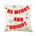 Kerst kussenhoes met Be Merry and Bright print voor feestelijke huisdecoratie - Merry Bright Letter Ontwerp (JYM352-3)