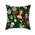 Christmas Nutcracker cushion cover with dark green festive pattern on white background - Dark Green Nutcracker Panorama (TPR486-6)