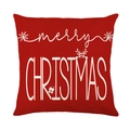 Rode kerstkussenhoes van polyester met merry CHRISTMAS eland- en sneeuwvlokafdrukken - 45*45cm (Zonder kussenvulling) / merry CHRISTMAS stijl (JYM367-3)