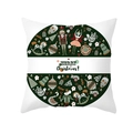 Weihnachts-Kissenbezug mit Nussknacker-Kranz-Druck auf weißem Polyester-Stoff - Runde Illustration Nussknacker (TPR486-1)