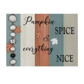 Sottopiatto impermeabile autunnale con scritta Pumpkin Spice e decori di acero - Slogan Spezie di Zucca (CD097-3) / 32*21cm-Cotone Lino