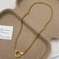 Collana a catena box in acciaio inossidabile placcato oro 18k con chiusura a molla - Oro