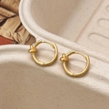 Orecchini a cerchio annodati in oro opaco per donna con elegante design a corda intrecciata - Chiusura per Orecchio Design a Nodo (A-491 Oro Opaco) / Oro opaco