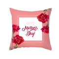 Pink Mother's Day peach skin pillowcase with red carnations and festive text - 45x45cm Pillowcase Only / Carnation Pink Background Style (TPR484-5)