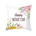 Peach skin pillowcase for Mother's Day with floral Happy Mother's Day print - 45x45cm Pillowcase Only / White Floral Greeting Style (TPR276-1)
