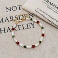 Frischer Stil Süßwassermuschel und rote Achat Perlenarmband mit goldener Kette - Armband (B-539)