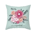 Mint green Mother's Day peach skin pillowcase with 3D floral print and heart pattern - 45x45cm Pillowcase Only / Mint Green 3D Paper Art Floral Style (TPR276-20)
