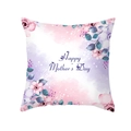 Peach skin pillowcase with watercolor floral design and Happy Mother's Day print - 45x45cm Pillowcase Only / Watercolor Pink and Purple Floral Style (TPR276-22)
