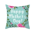 Light blue peach skin pillowcase with pink roses and Happy Mother's Day text - 45x45cm Pillowcase Only / Light Blue and Pink Rose Style (TPR276-14)