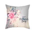 Floral Mother's Day peach skin pillowcase with Happy Mother's Day pink print - 45x45cm Pillowcase Only / Cream and Pink Floral Style (TPR276-15)