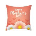 Mother's Day pillow case with orange gradient floral design and Happy Mother's Day text - 45x45cm Pillowcase Only / Orange-Red Gradient Daisy Style (TPR276-10)