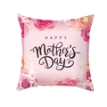 Pink floral Mother's Day pillowcase in soft peach skin fabric for home sofa decor - 45x45cm Pillowcase Only / Pink Floral Word Art Style (TPR276-8)