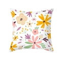 Floral Mother's Day pillowcase in peach skin fabric with yellow and pink hand-painted flowers - 45x45cm Pillowcase Only / White Base Hand-painted Floral Style (TPR276-3)