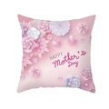 Pink Mother's Day peach skin pillow cover with floral prints and happy greetings - 45x45cm Pillowcase Only / Light Pink 3D Effect Floral Style (TPR276-17)