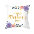 Peach skin fabric pillowcase with Happy Mother's Day gold text and floral prints - 45x45cm Pillowcase Only / White Base Hand-painted Floral Golden Greeting Style (TPR276-5)