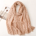 Elegant geometric print scarf with gold foil accents on a minimalist white background - 180*90CM / Khaki (SL2205-021)