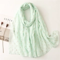 Mint green scarf with gold diamond print and light breathable fabric for women - Green