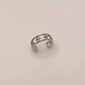 Detail of silver ear cuff featuring double layers and star-shaped zircon inlays - Double Layer Pave Star Style (A-718)