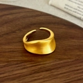 Irregular brushed gold minimalist wave ring with adjustable opening for women - Brushed Open (Gold) / Gold