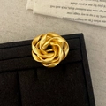 French matte gold irregular rose stud earring on black velvet showcase display - Matte Gold (C-101 Ring)