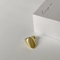 Detailed view of an elegant polished gold-plated ring with a bold curved design on white - C-7 Gold Glossy (Oval Surface Style)