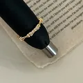 Minimalist gold bamboo joint ring featuring pave set cubic zirconia accents for women - Adjustable Open / Gold