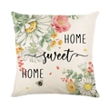 Blumen Kissenbezug Home Sweet Home mit Aquarell-Gänseblümchen und Eukalyptus-Mustern - Blumen Und Kunsttext (JYM406-1)