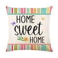 Funda de cojín nórdica con texto Home Sweet Home y rayas verticales de colores - Estilo de Rayas con Letras HOME Sweet HOME (JYM410-2)