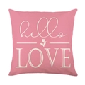 Roze decoratieve kussensloop met hello LOVE belettering en tulp print design - Roze Hello Love Tekst Stijl (JYM408-1) / 45*45cm (Zonder kussenvulling)