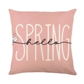 Roze Pasen kussensloop met vogel en tekst op linnen look stof voor de woonkamer - Roze SPRING Vogel Stijl (JYM419-2)
