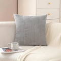 Moderne grijze corduroy kussenhoes met minimalistisch gestreept patchwork design - 30*50cm (Alleen sloop) / Grijs
