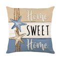 Fodera per cuscino a tema oceano con stella marina e testo Home Sweet Home decorativa - Motivo Dolce Casa (JYM441-2)