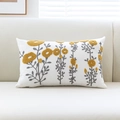 Funda de cojín rectangular con bordado floral de toalla en amarillo jengibre - Almohada Lumbar (Flor Amarilla de la Mañana) / 30x50cm(Solo funda) / Flor Amarilla de la Mañana Lumbar