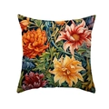 European vintage floral cushion cover featuring colorful chrysanthemum prints for home decor - Orange Red Art Chrysanthemum Pattern(TPR495-9) / 45*45mm