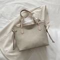 Sac fourre-tout minimaliste en daim gris clair avec détails de cordon sur veste - Kaki (Sans Pendentif)