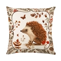 Thanksgiving Kissenbezug mit Igel und Herbstlaub für Sofa Dekoration aus Polyester - Igel Muster (JYM457-4)