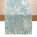 Runner da tavola in poliestere con stampe di stelle marine e coralli su fondo blu - Alghe Corallo Blu Chiaro (ZQ25-4)