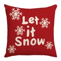 Red Christmas Let It Snow pillowcase with white snowflake print on white background - Red White Letters Snowflake Style (JYM479-13)