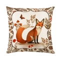 Thanksgiving Kissenbezug mit Rotfuchs-Tiermotiv und herbstlicher Wald-Illustration - Fuchs Muster (JYM457-1)