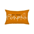 Orange rectangular pumpkin lumbar pillow case with HEY THERE typography for autumn decor - 30*50cm (Insert Not Included) / Orange Hey There Pumpkin Print (JYZ006-7)