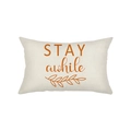 Minimalist pumpkin lumbar pillow cover with STAY awhile text for sofa decoration - 30*50cm (Insert Not Included) / Beige Stay Awhile Print (JYZ006-8)