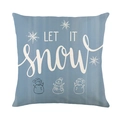 Μπλε κάλυμμα μαξιλαριού με χιονάνθρωπο Let It Snow και βαμβακερό λινό ύφασμα - Στυλ Μπλε Χιονάνθρωπος LET IT snow (JYM498-1) / 45*45cm (Δεν περιλαμβάνεται το εσωτερικό)