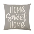 Fodera per cuscino grigia impermeabile in lino con stampa Home Sweet Home decorativa - Stile Scritta HomeSweetHome Grigio Medio (SF002-14)
