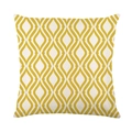 Federa per cuscino da esterno impermeabile gialla con motivo geometrico a onde - Stile Onde Geometriche Giallo e Bianco (SF002-15)