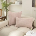 Rosa Cord-Zierkissenbezüge in quadratischer und rechteckiger Form für das Sofa - 30*50cm (Bezug + Füllung) / Herzschlag-Pink
