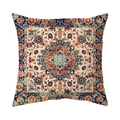 Bohemian style square pillowcase with vintage ethnic patterns on a white background - 45x45cm / Exotic Vintage Red Orange (CR039-12)