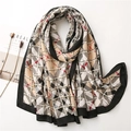 Retro geometric patchwork scarf with polka dots and red plaid on a clean white background - 180cm x 90cm / Black Border Geometric Patchwork