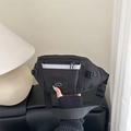 Sac banane de sport noir en nylon avec bande réfléchissante et bandoulière réglable - Noir